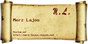 Merz Lajos névjegykártya